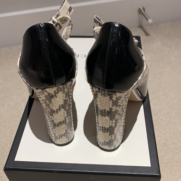 Gucci authentic snake print high heels with a bow - Picture 3 of 8